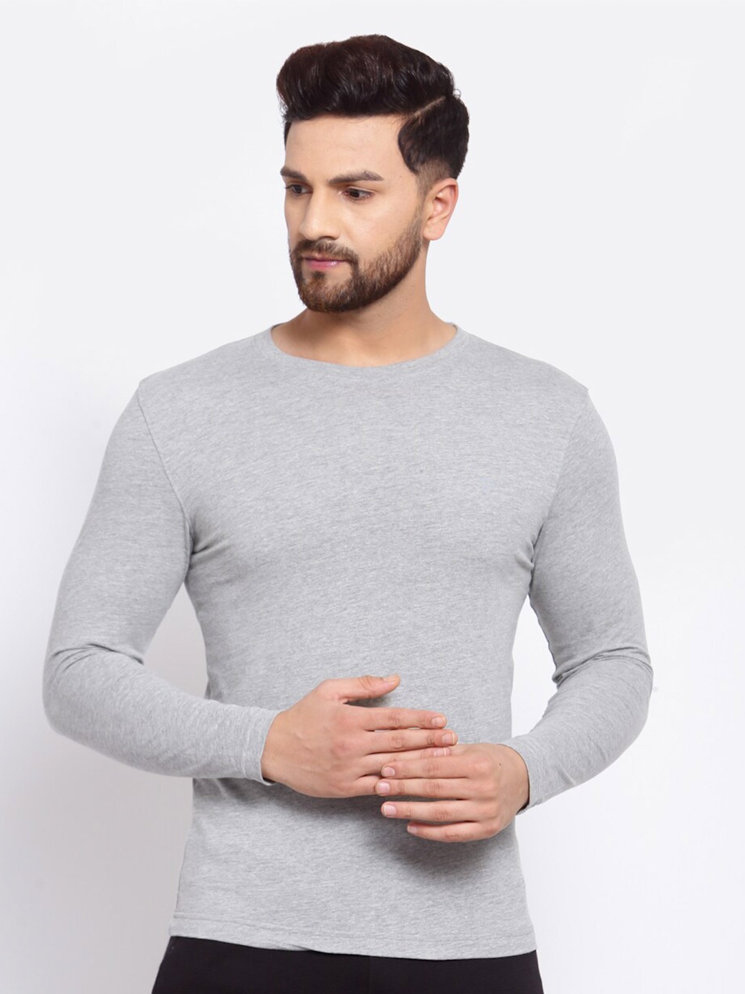 

SPORTO Men Grey Slim Fit T-shirt