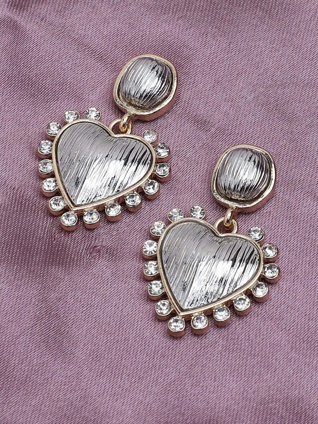 

SOHI Silver-Toned Contemporary Studs Earrings
