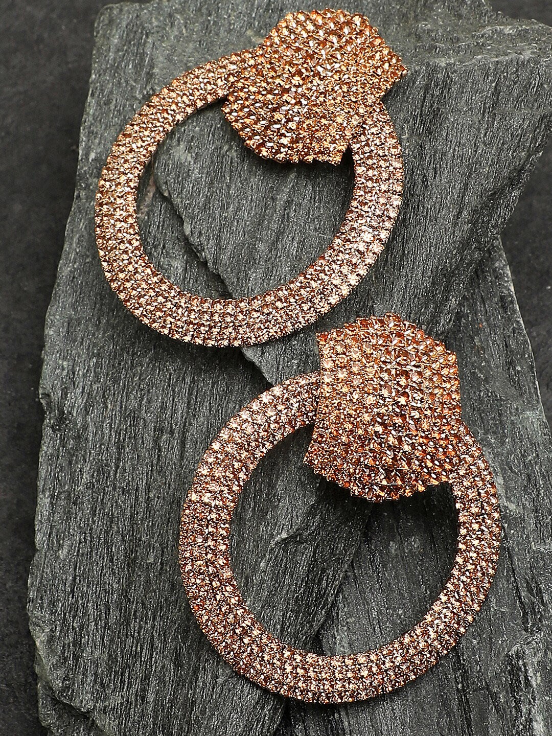

SOHI Gold Plated Contemporary Drop Earrings