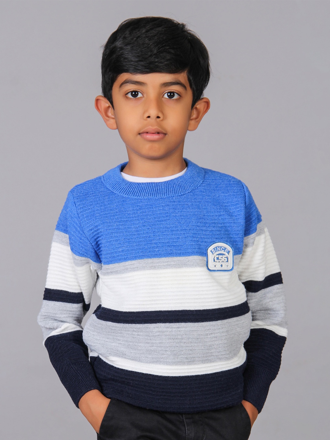 

Toonyport Boys Blue & White Striped Sweater Vest