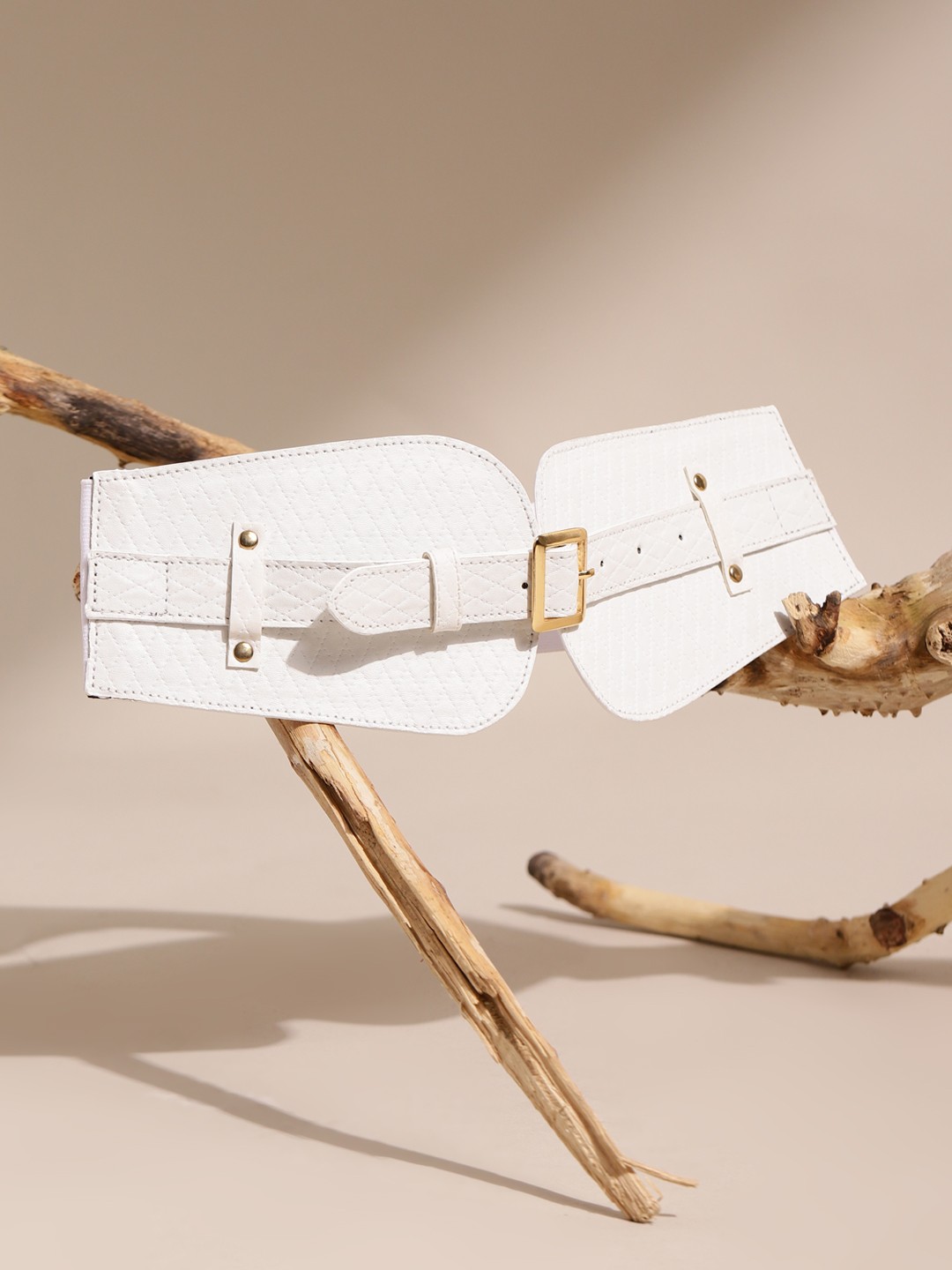 

DEEBACO Women White PU Belt