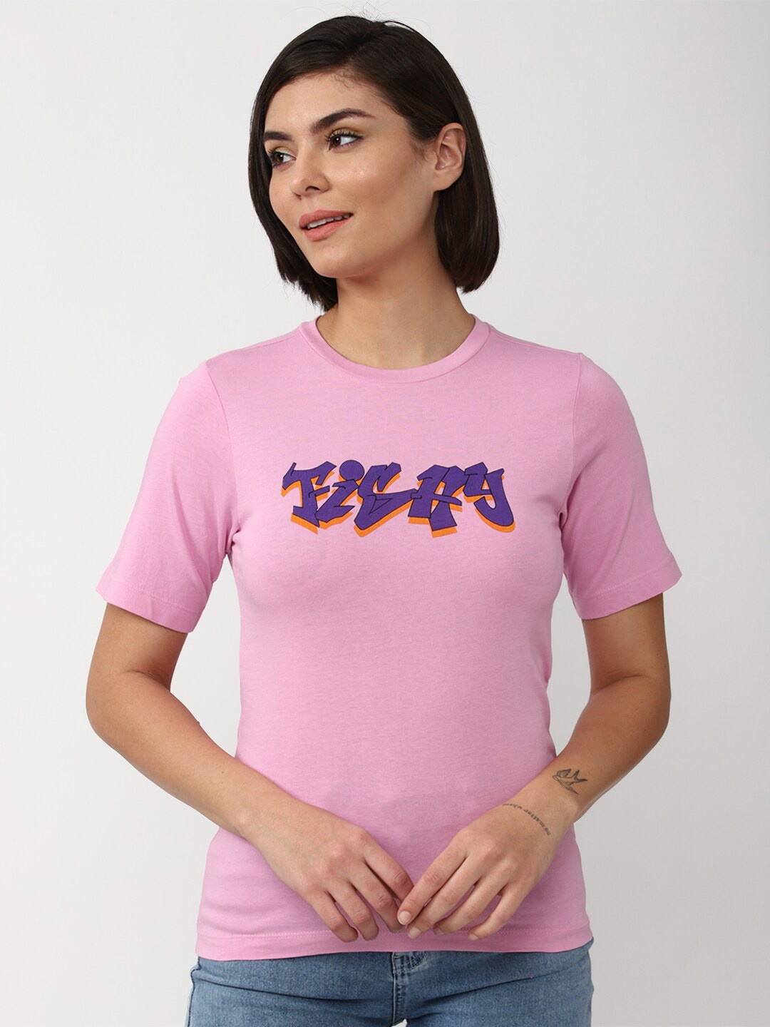 

FOREVER 21 Pink Print Top