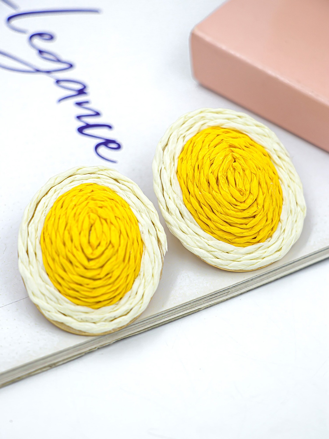 

Bellofox Yellow & White Contemporary Drop Earrings