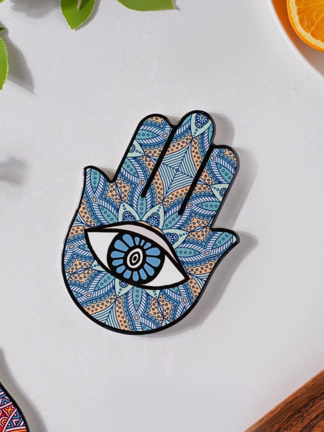 

Nestasia Blue Printed Hand-Shaped Coasters
