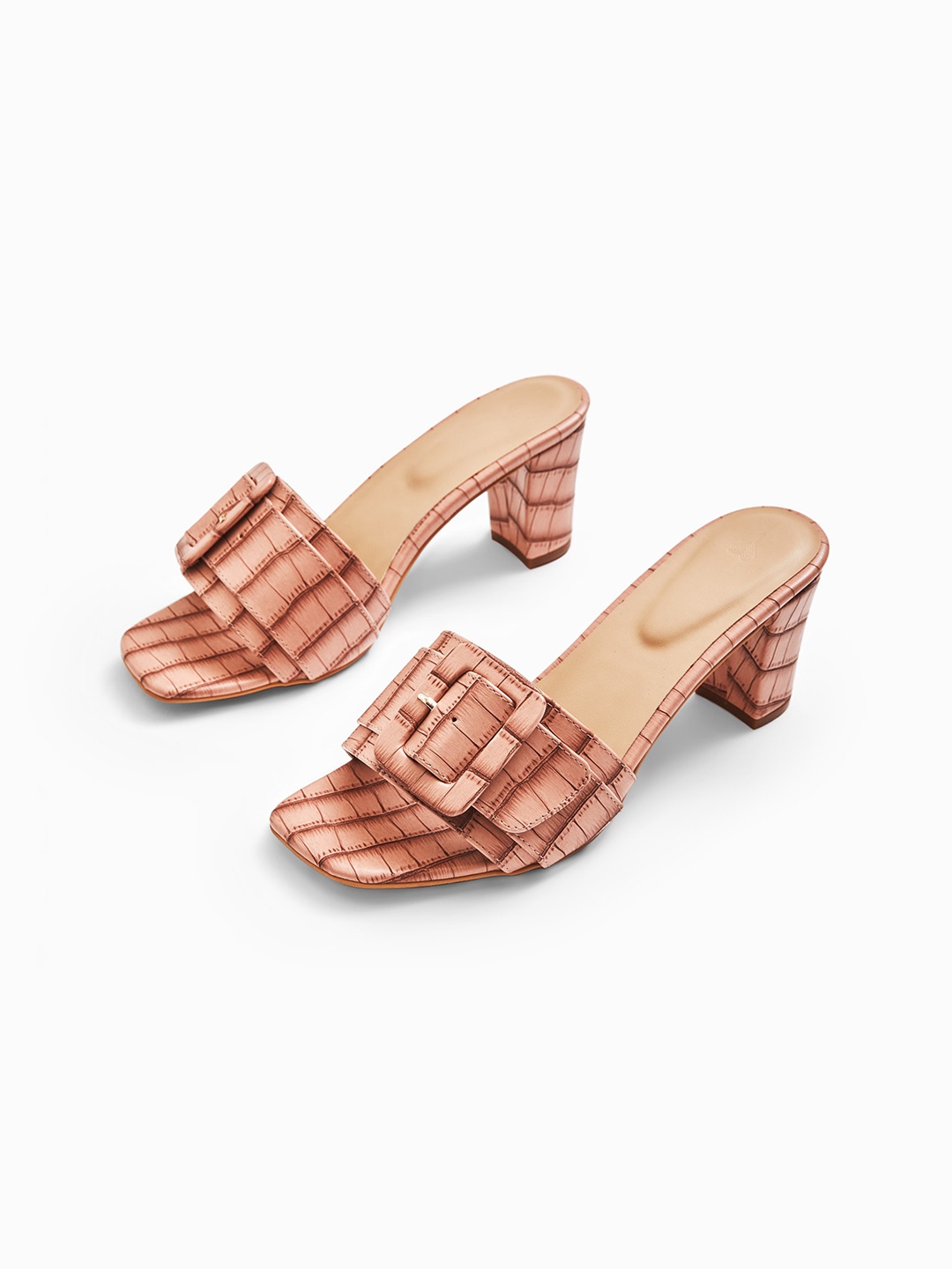 

The Label Life Pink Printed Block Heels