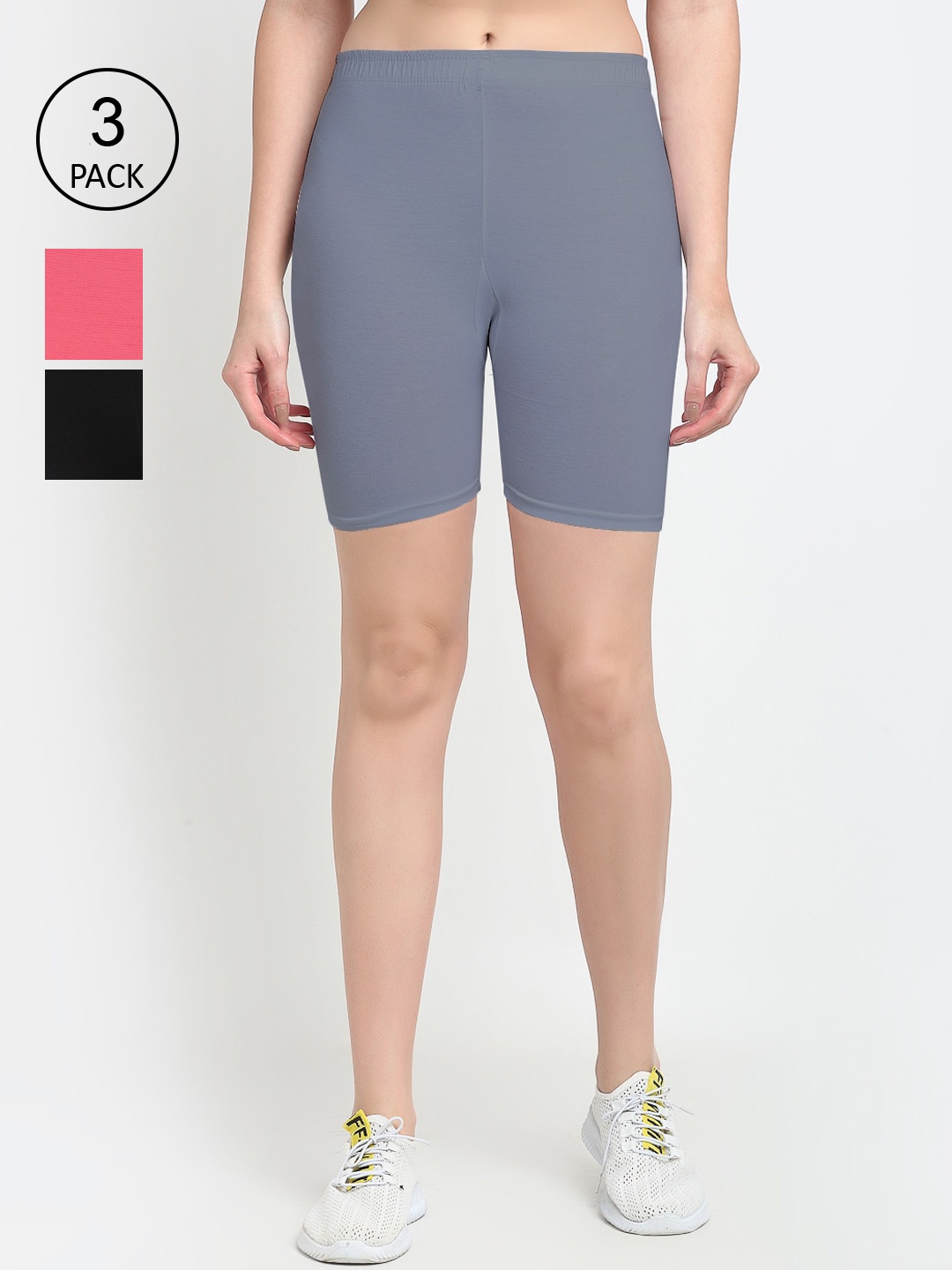 

GRACIT Women Black Cycling Sports Cotton Shorts