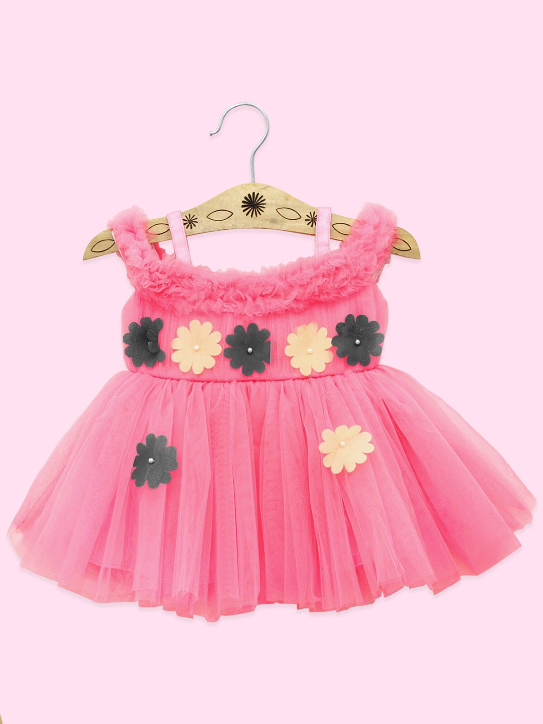 

Born Babies Girls Pink Floral Dress