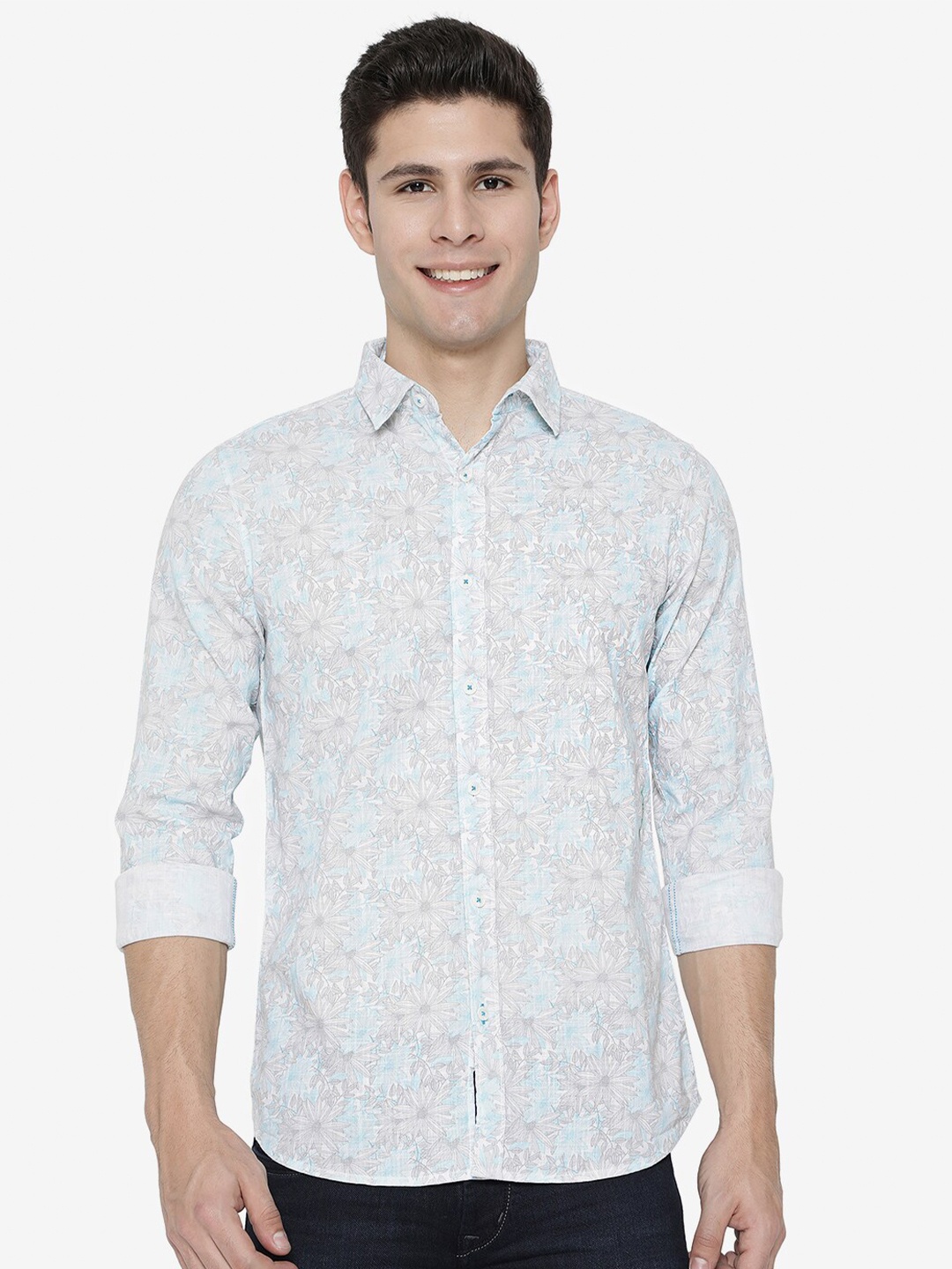 

JADE BLUE Men Blue Slim Fit Printed Casual Shirt