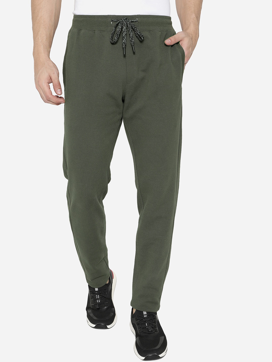 

JADE BLUE Plus Size Men Grey Solid Cotton Track Pants