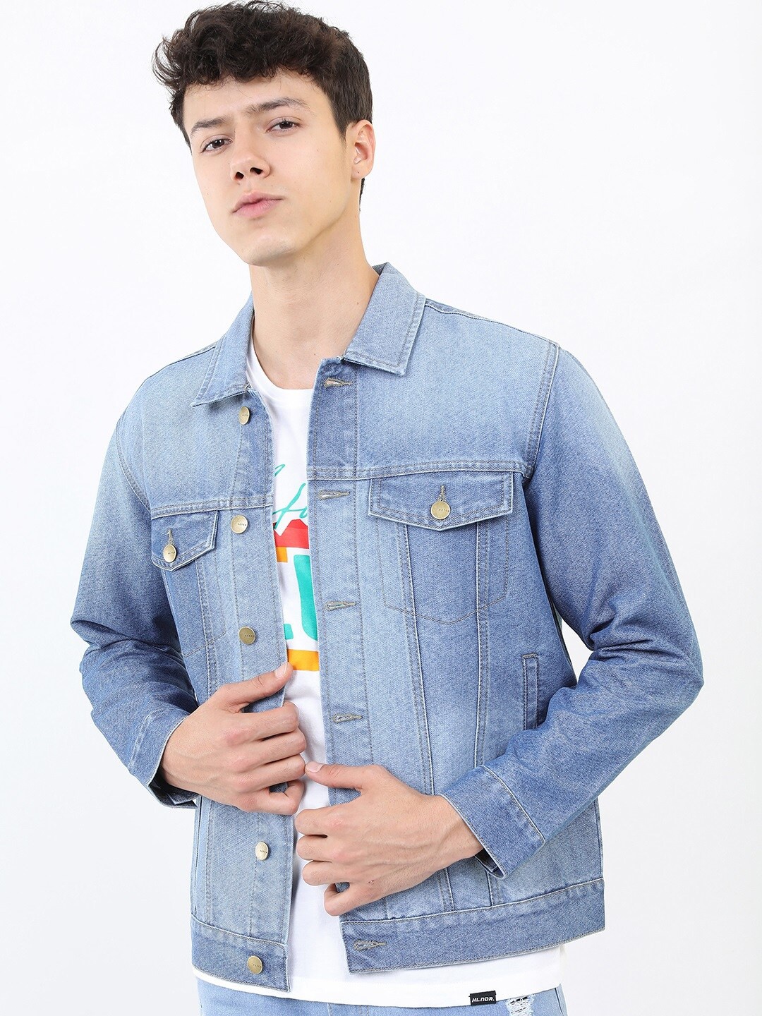 

KETCH Men Blue Washed Denim Jacket