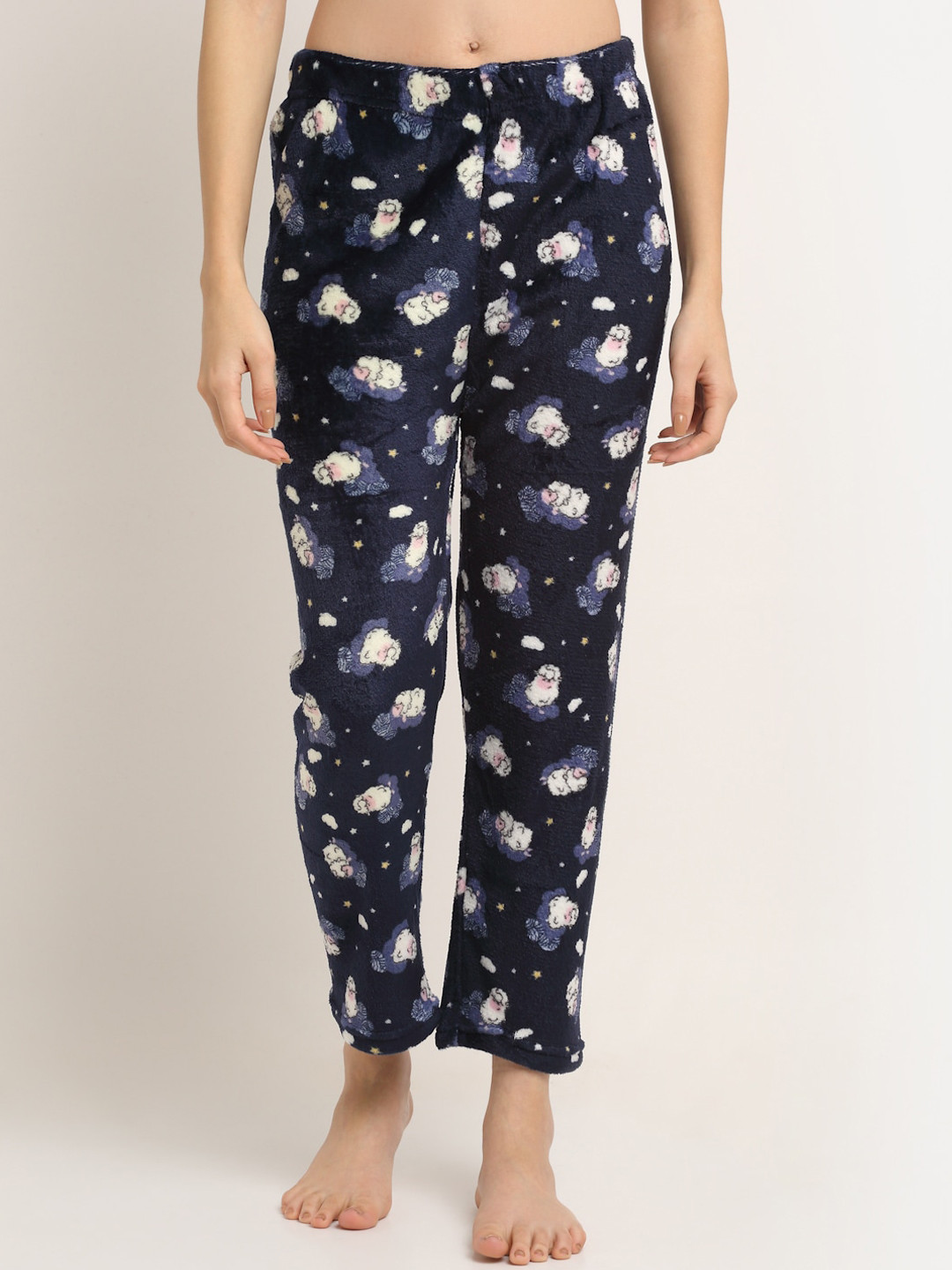 

NEUDIS Women Navy Blue Printed Lounge Pants