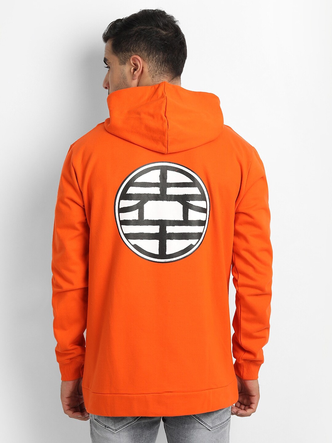 

COMICSENSE Men Anime Dragon Ball Z Printed Hooded Sweatshirt, Orange