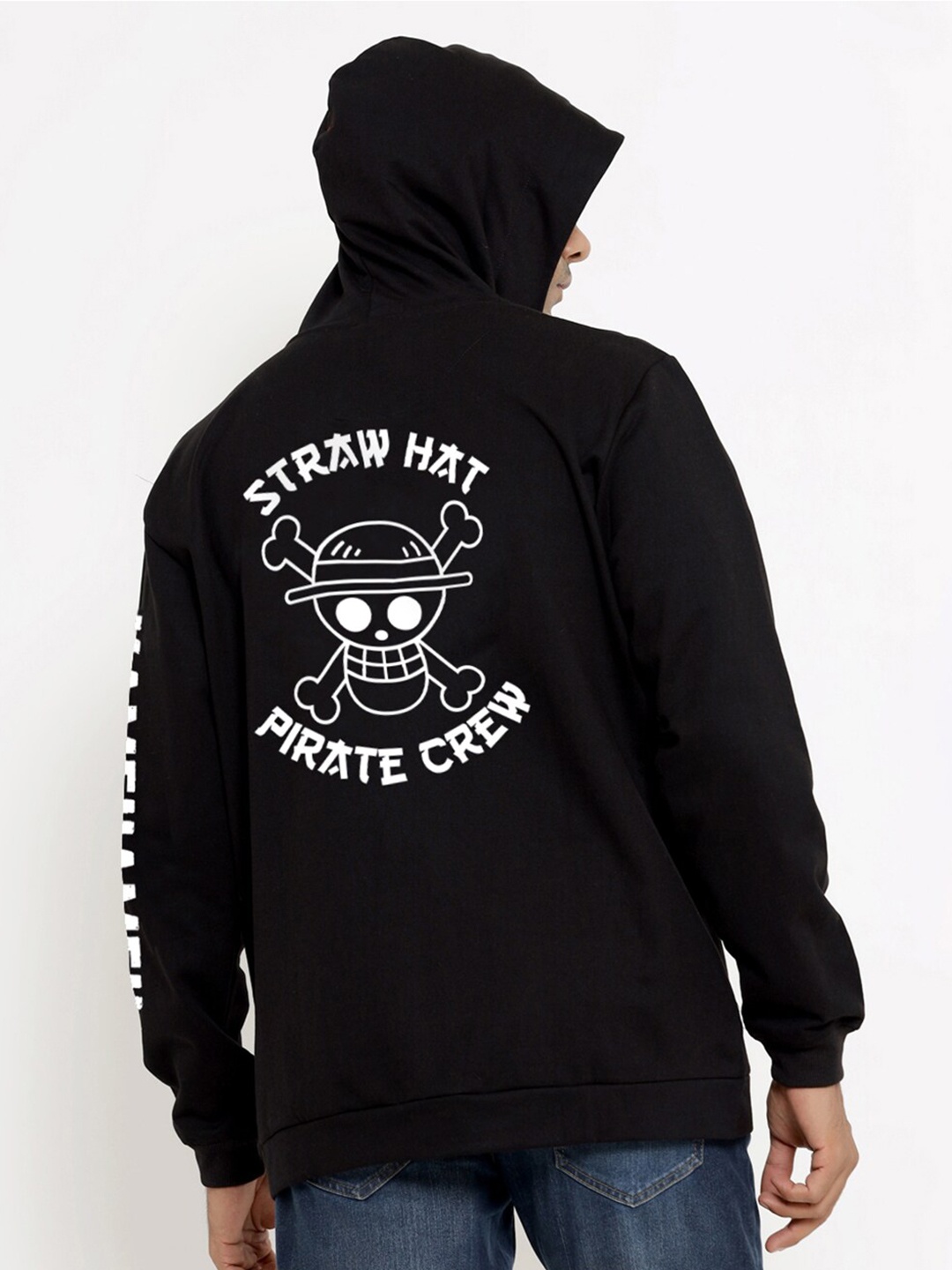 

COMICSENSE Men Anime Printed One Piece Hooded Sweatshirt, Black