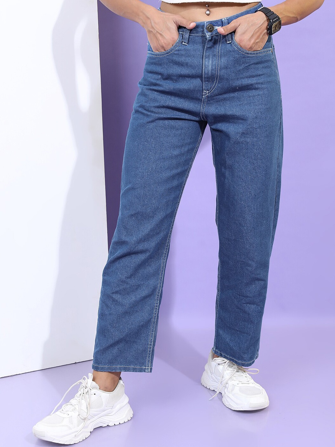 

Tokyo Talkies Women Blue Wide Leg Jeans