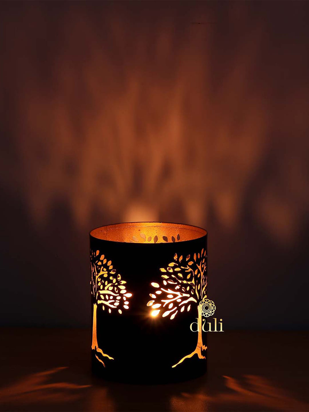 

DULI Set of 2 Black Divine Shadow TreeofLife design Fancy Votive Tealight Holder