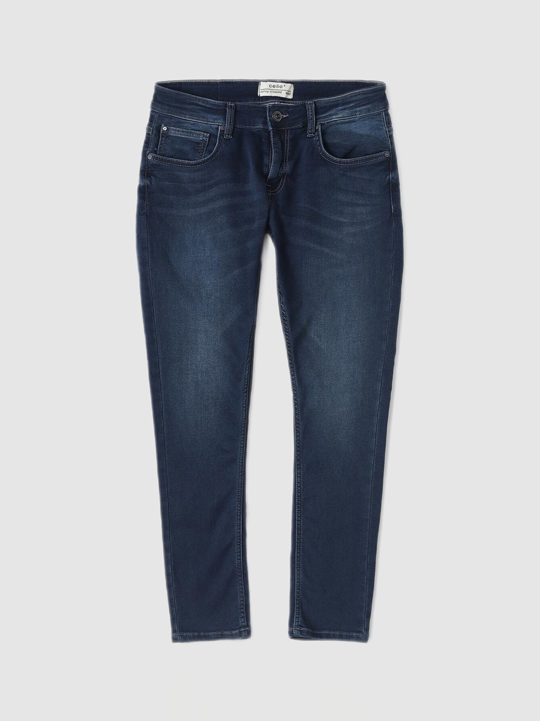 

Celio Men Navy Blue Jean Slim Fit Low-Rise Light Fade Jeans