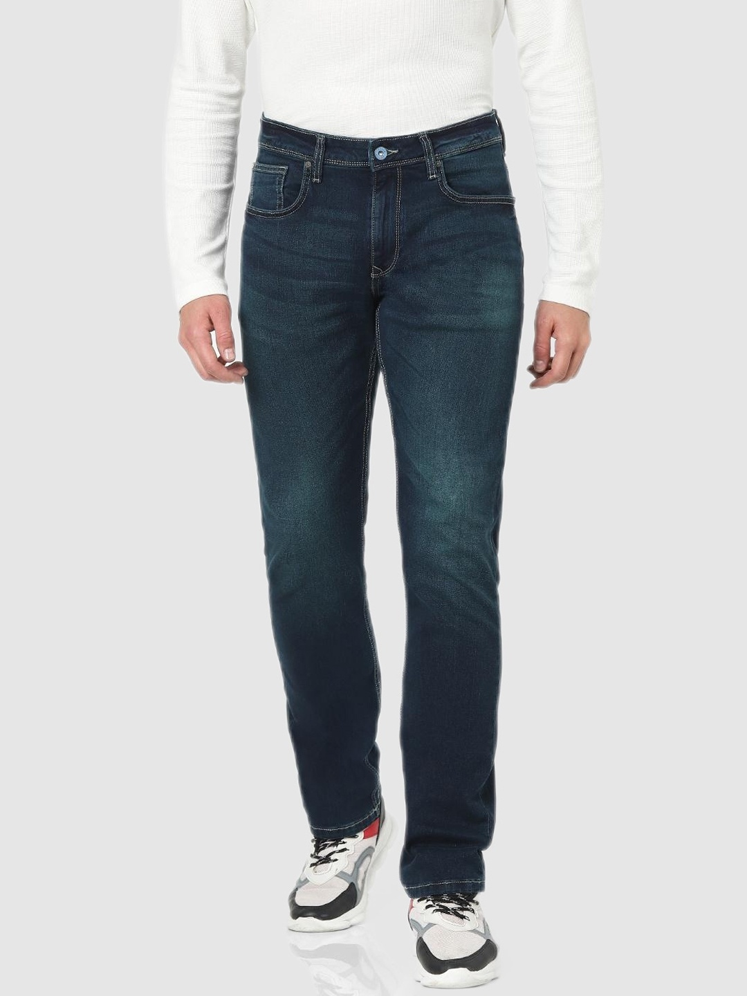 

Celio Men Navy Blue Jean Slim Fit Light Fade Cotton Jeans