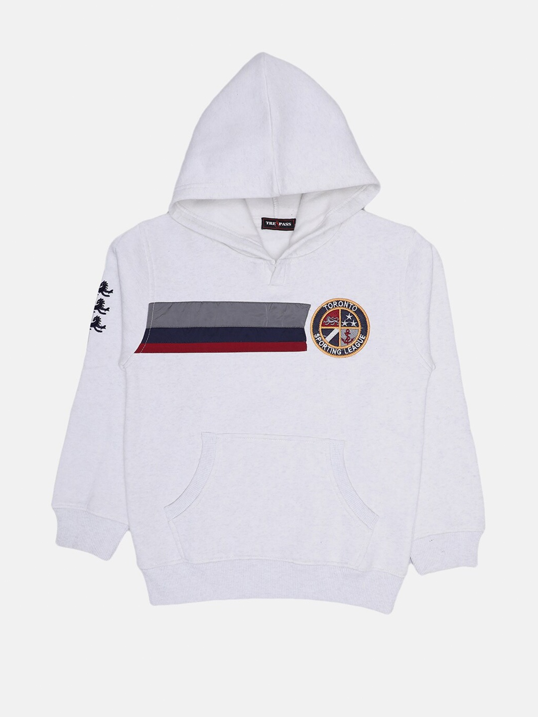 

TRE&PASS Boys Grey Hooded Sweatshirt