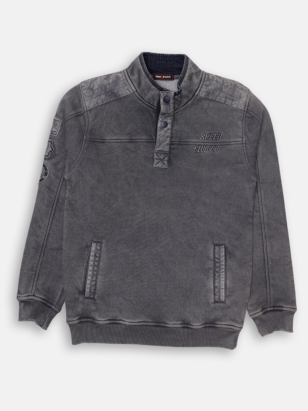 

TREPASS Boys Grey Solid Sweatshirt