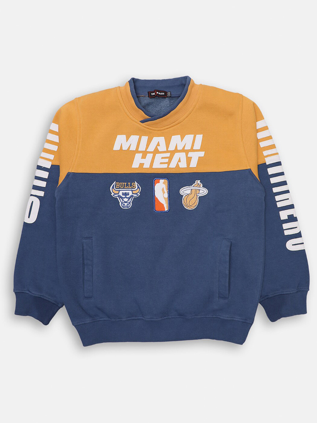 

TREPASS Boys Yellow & Blue Colourblocked Sweatshirt