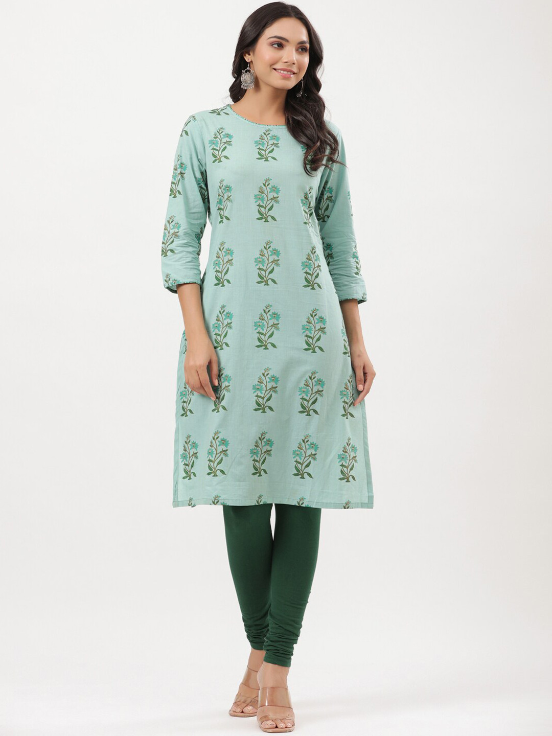 

mirari Women Sea Green Floral Printed Kurta