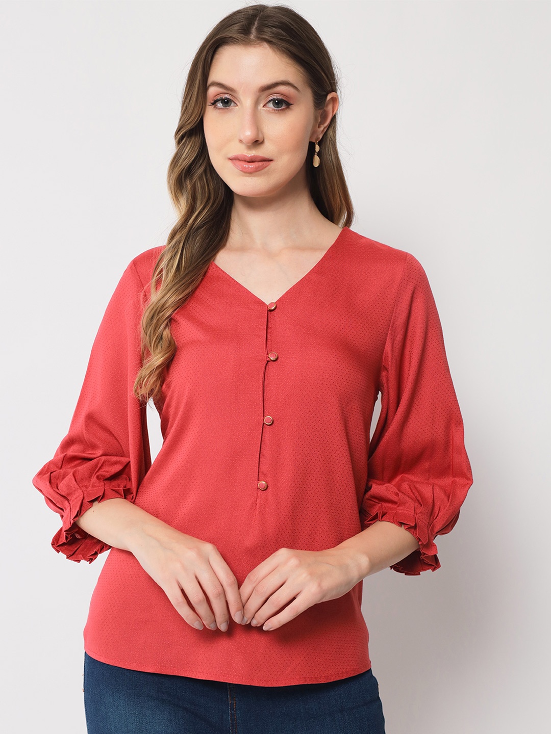 

HERE&NOW Women Maroon Floral Top