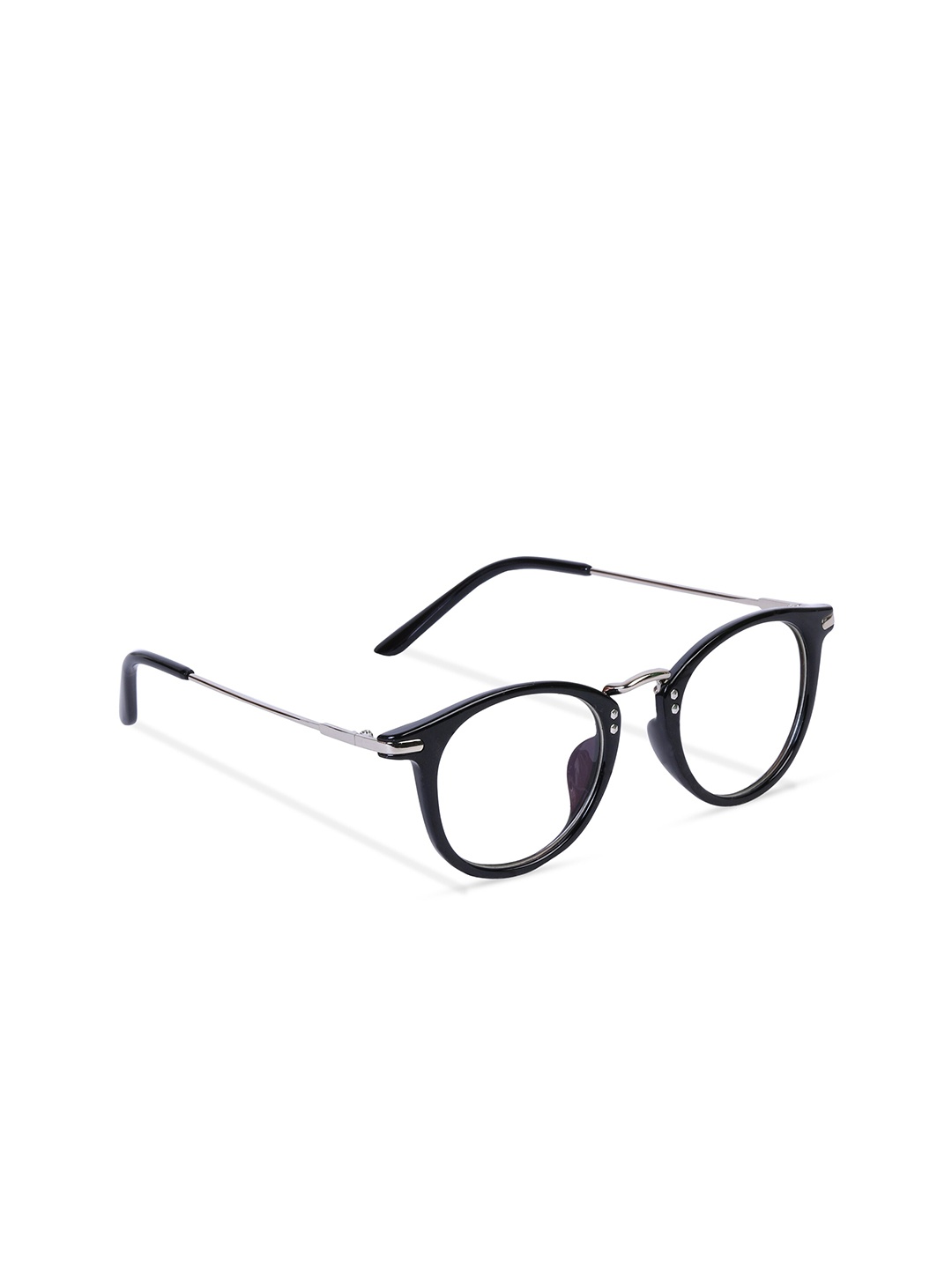 

Freddy Unisex Gunmetal-Toned & Black Full Rim Round Frames FRL-BLCUT-2972, Metallic