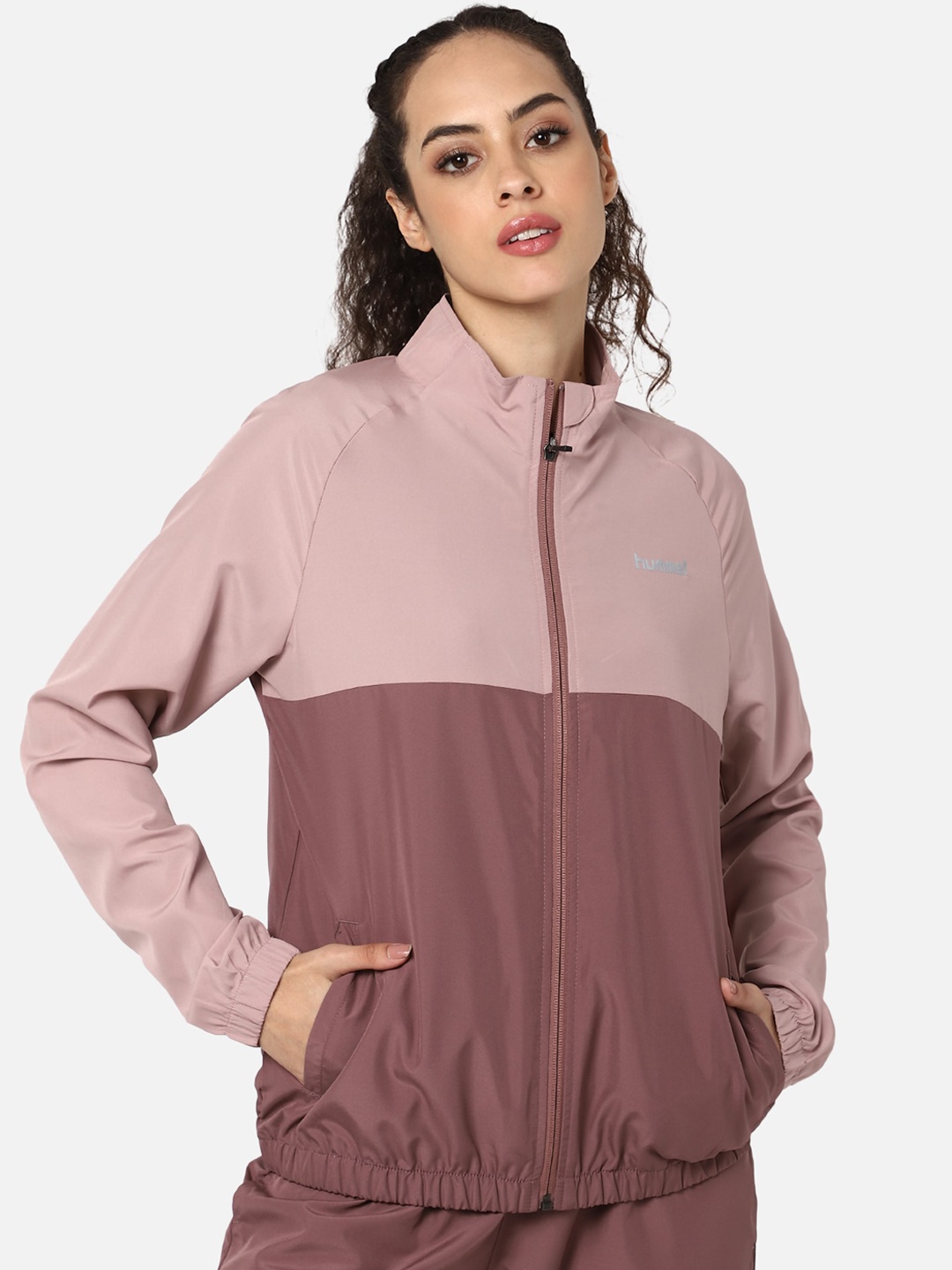 

hummel Women Pink Colourblocked Lightweight Outdoor Sporty Jacket