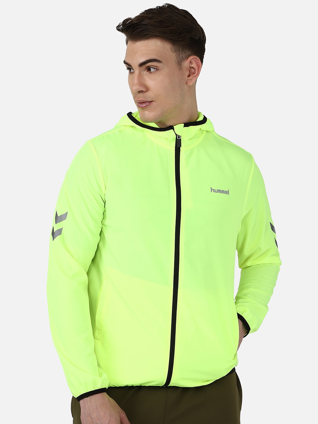 

hummel Men Green Lightweight Outdoor Sporty Jacket