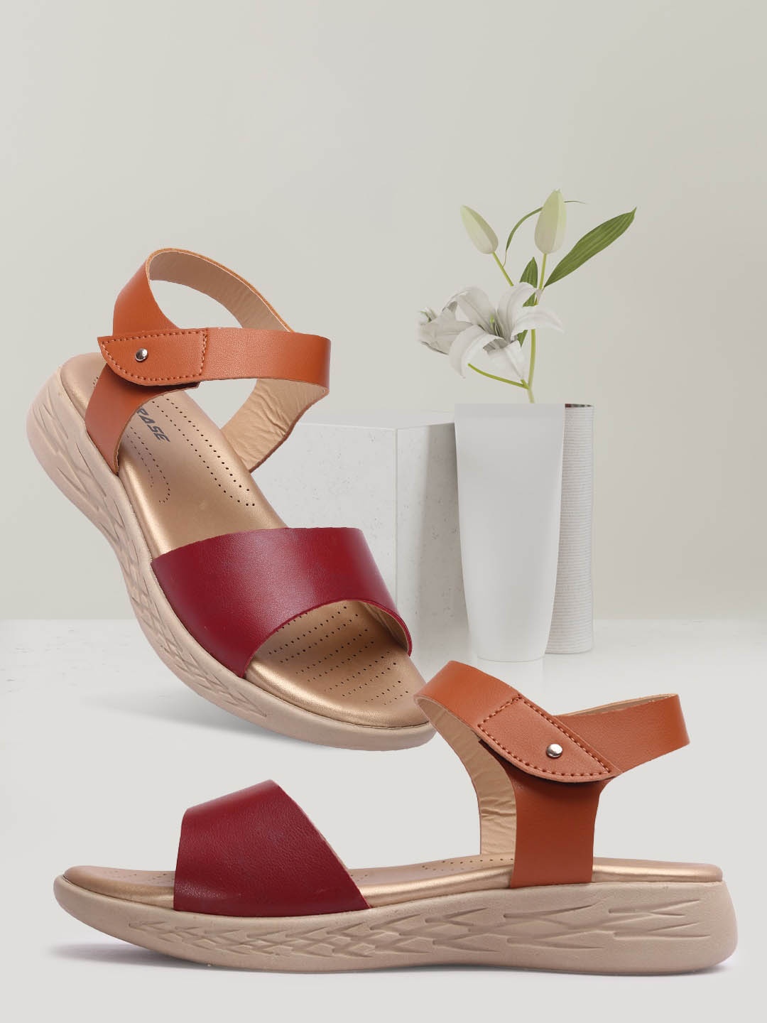 

TRASE Women Maroon Open Toe Flats