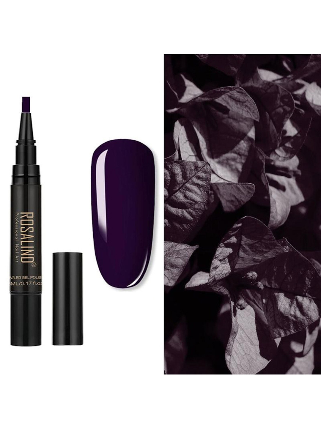 

ROSALIND UV LED Light to Cure Gel Pen Nail Polish 5 ml - Shade 04, Purple