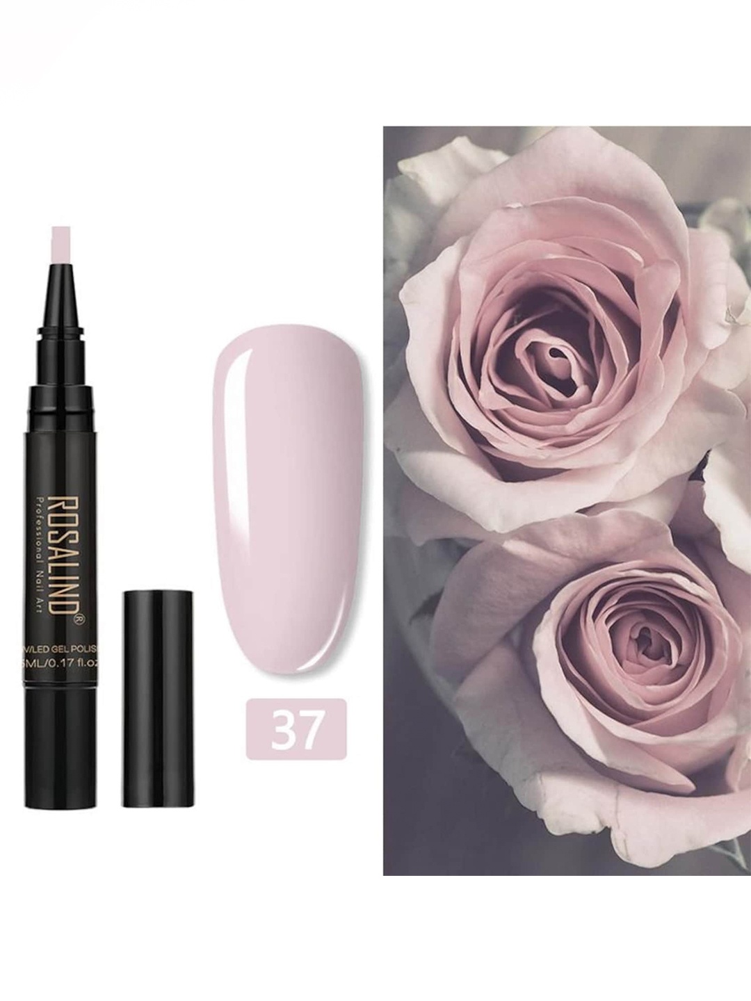 

ROSALIND UV LED Light to Cure Gel Pen Nail Polish 5 ml - Shade 37, Pink