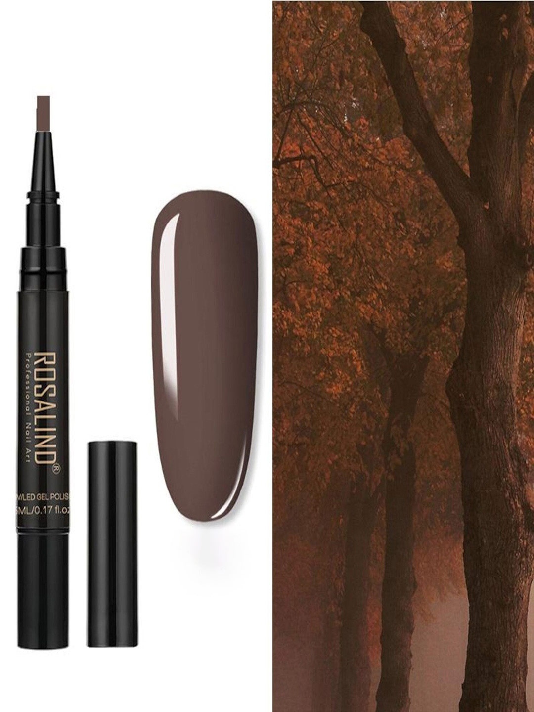 

ROSALIND UV LED Light to Cure Gel Pen Nail Polish 5 ml - Shade 27, Brown