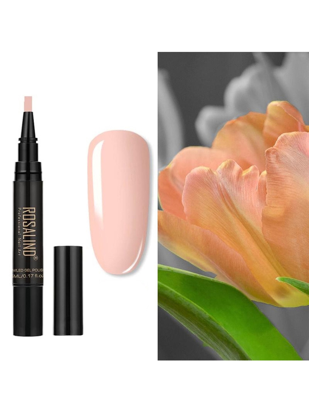 

ROSALIND UV LED Light to Cure Gel Pen Nail Polish 5 ml - Shade 58, Multi