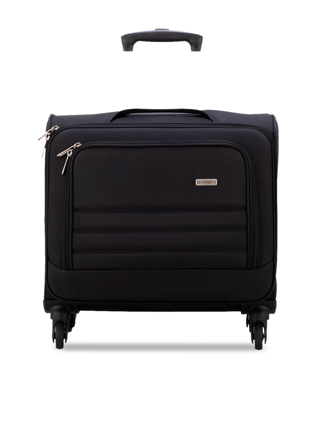

Harissons Black Solid Soft-Sided Overnighter Trolley Suitcase