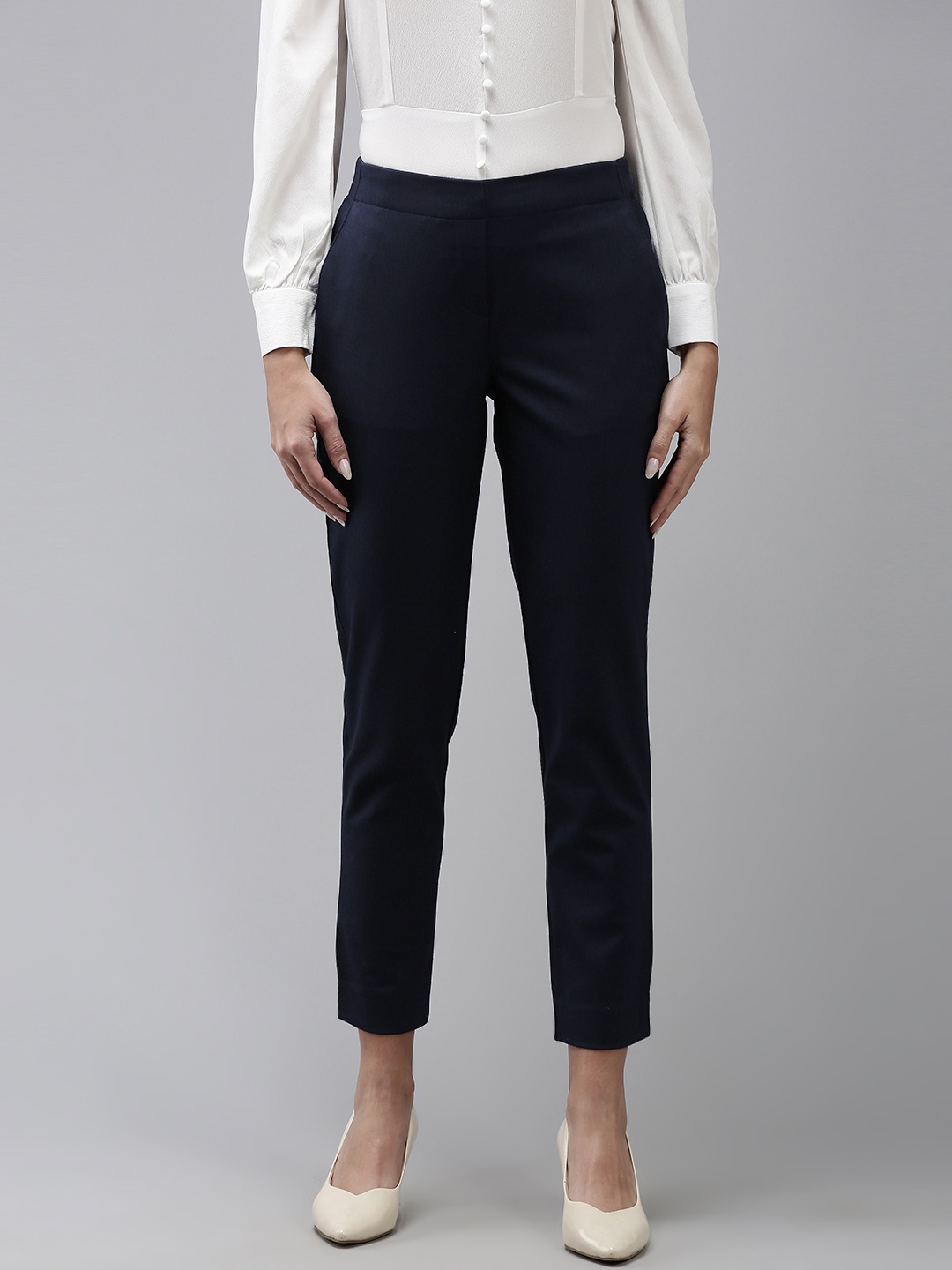 

Van Heusen Woman Women Navy Blue Trousers