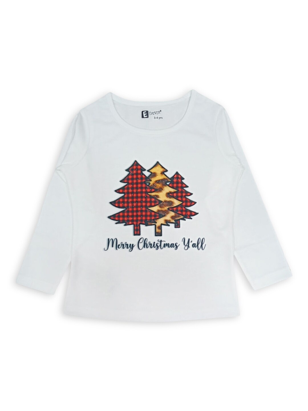 

Hopscotch Girls White & Red Printed Cotton T-shirt