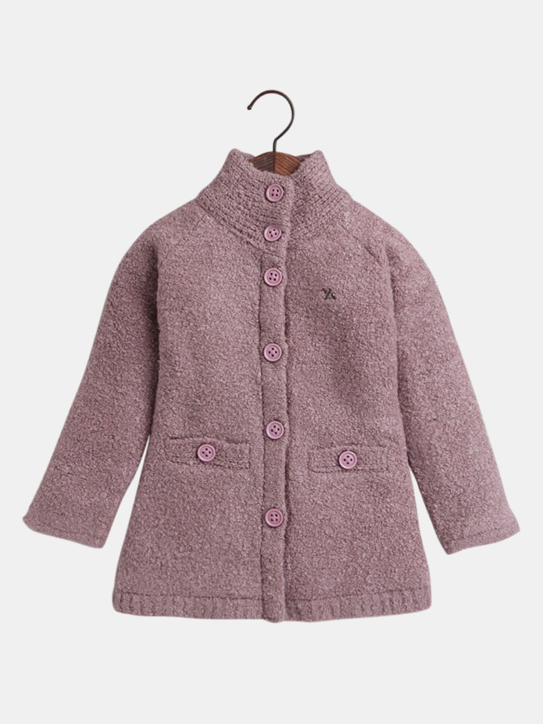 

Hopscotch Girls Mauve Textured Winter Overcoat