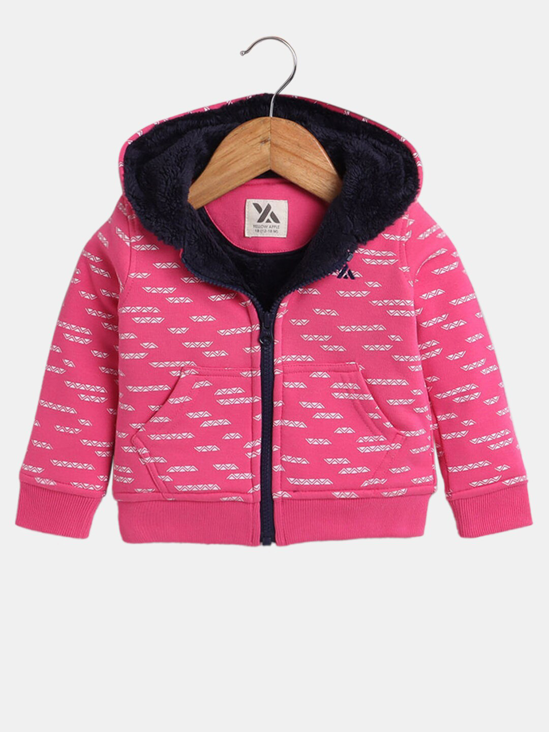 

Hopscotch Girls Pink Printed Hooded Sweatshirt