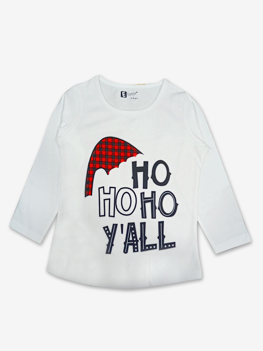 

Hopscotch Girls White Typography Printed T-shirt