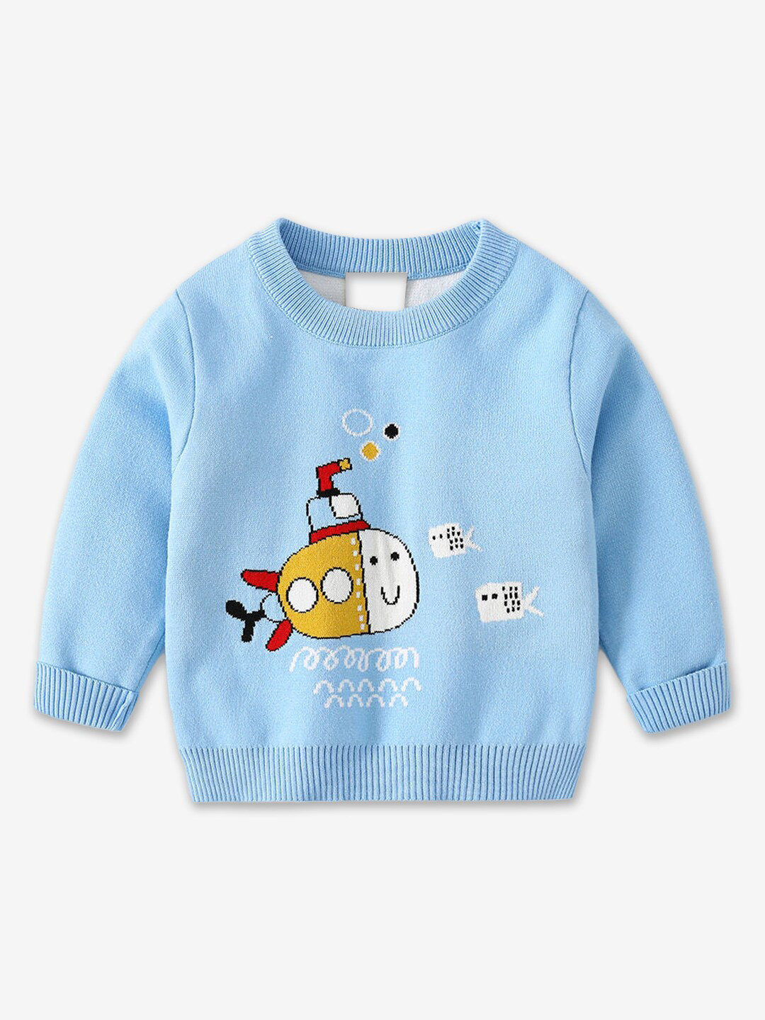 

Hopscotch Boys Blue & Yellow Printed Pullover