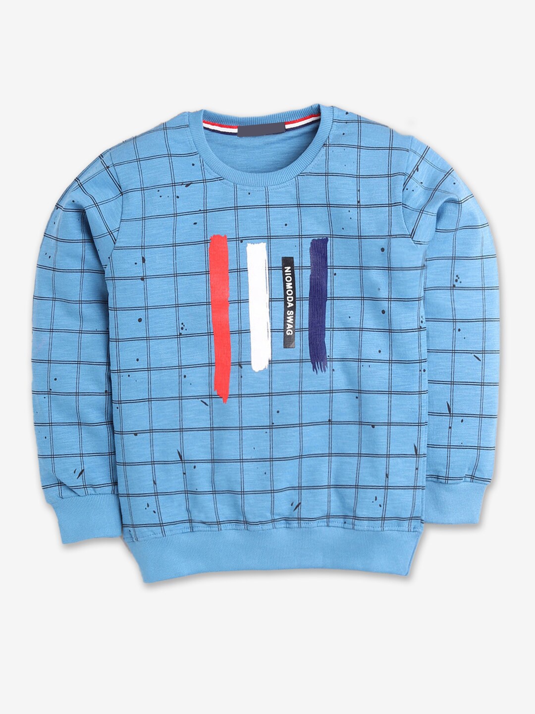 

Hopscotch Boys Blue Checked Fleece Sweatshirt