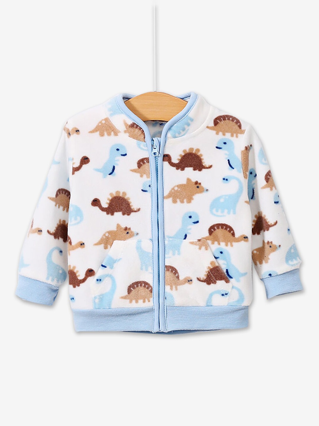 

Hopscotch Boys Blue Printed Fleece Sweatshirt