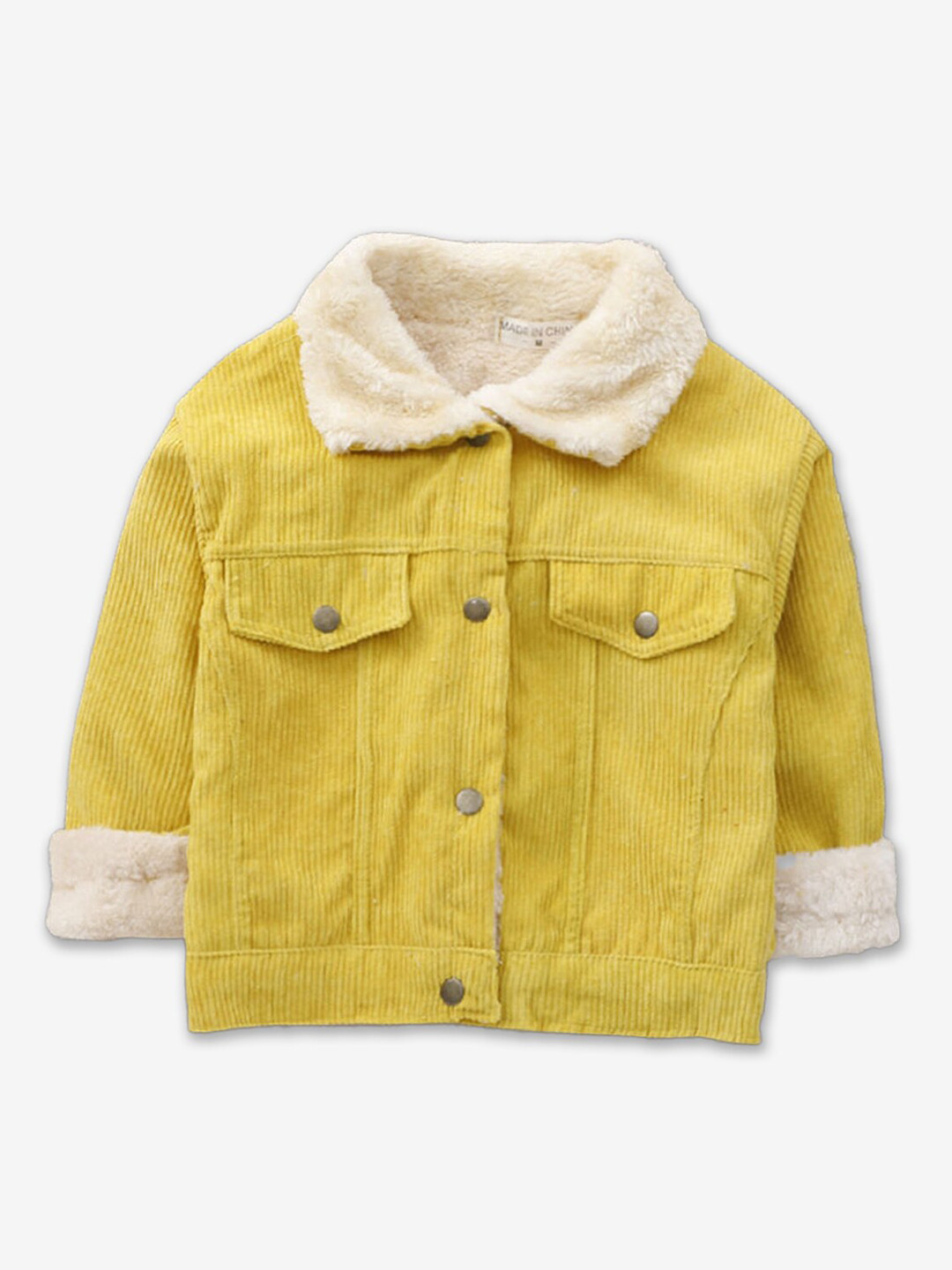 

Hopscotch Boys Yellow & Cream Solid Cotton Tailored Jacket