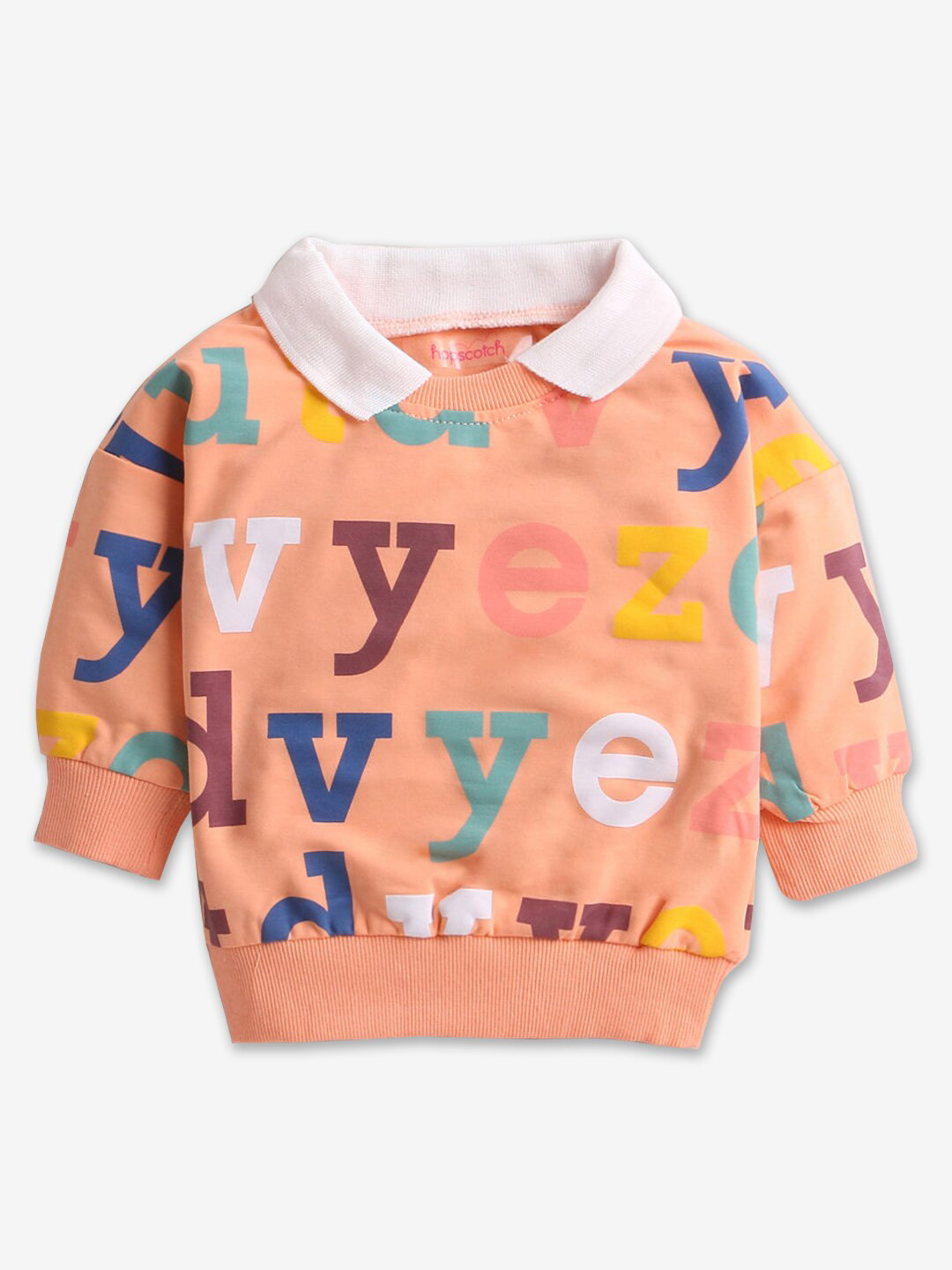 

Hopscotch Boys Peach-Coloured Printed Sweatshirt