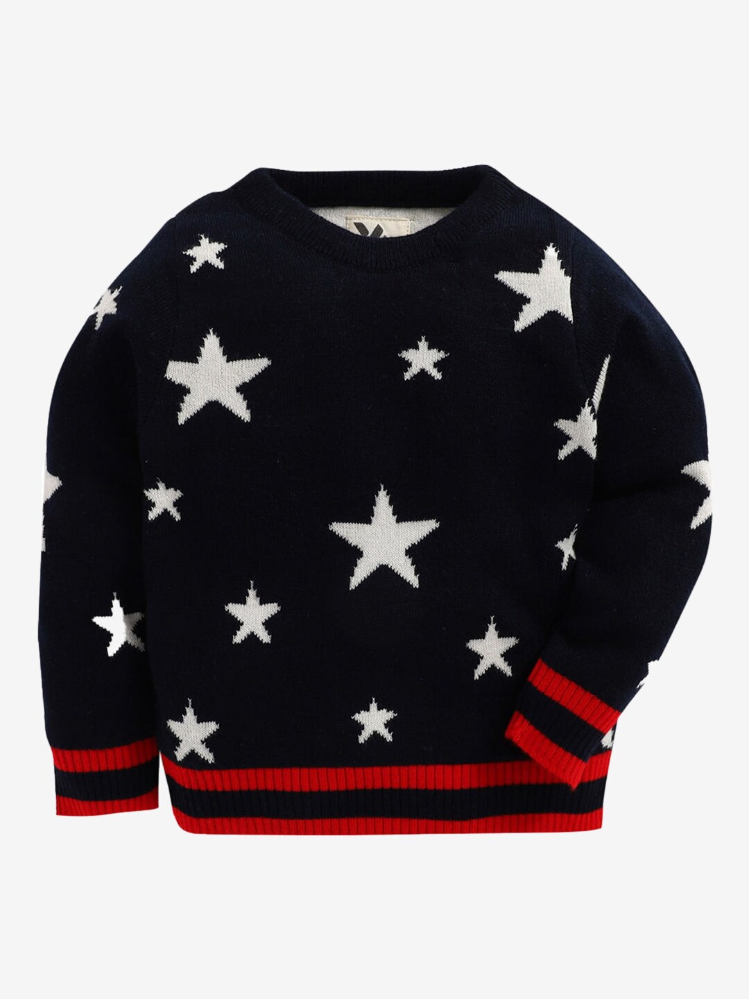 

Hopscotch Boys Navy Blue & Red Printed Acrylic Pullover