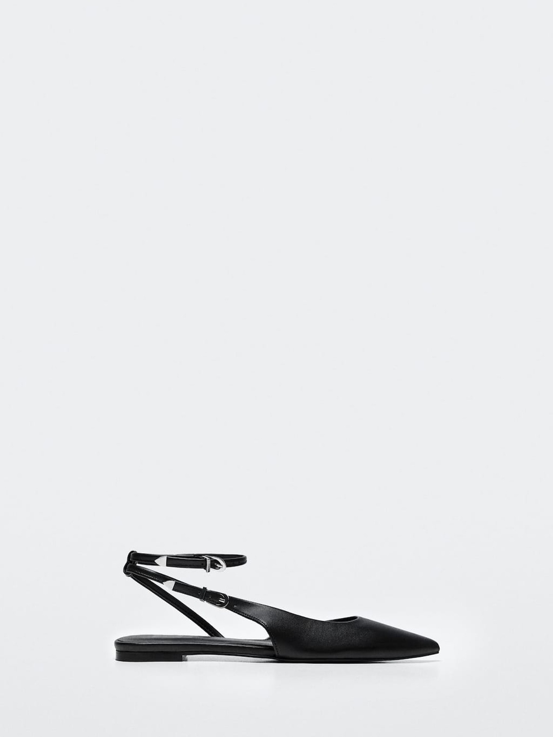 

MANGO Women Black Solid Pointed Toe Flats