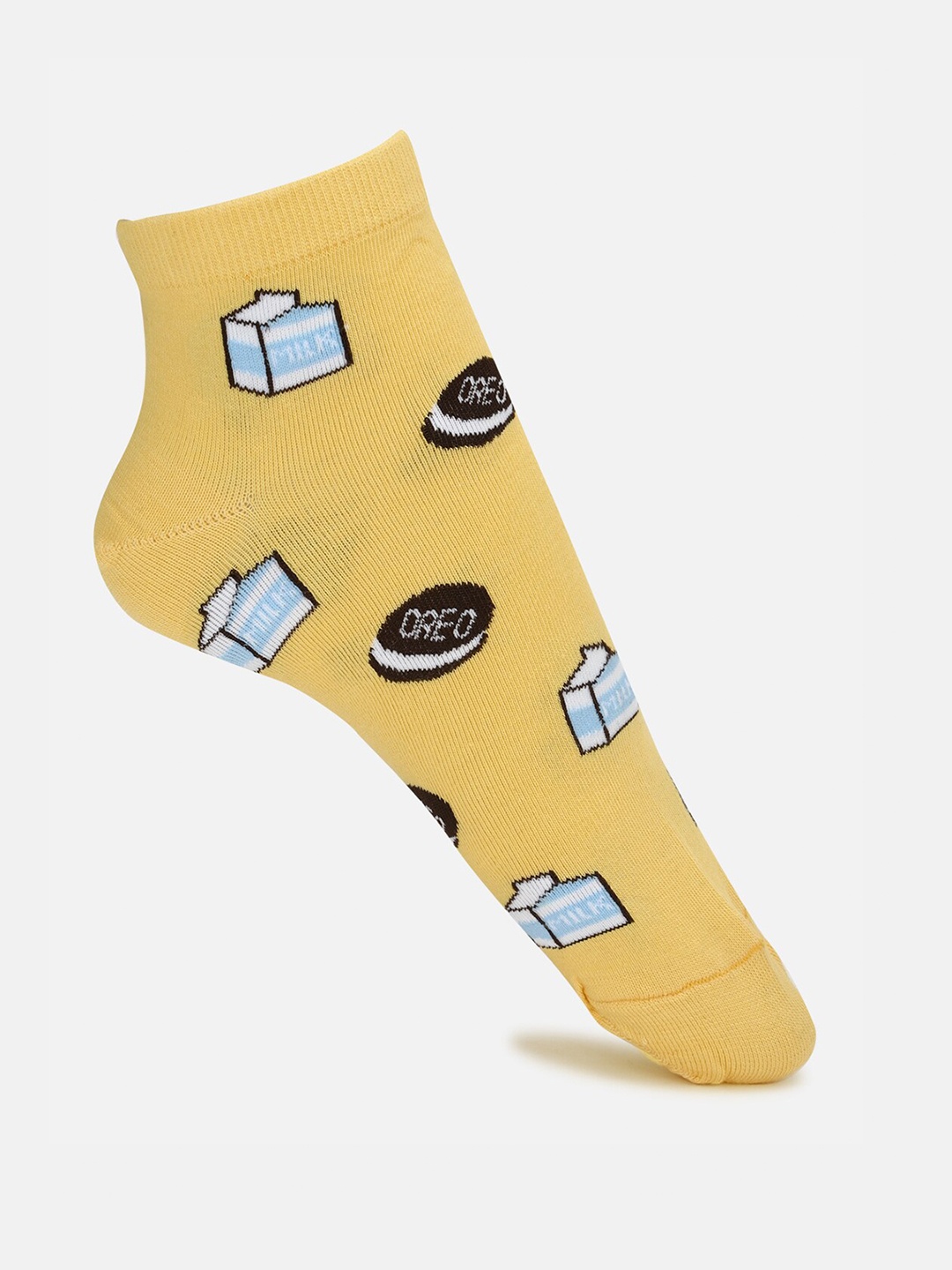 

FOREVER 21 Women Yellow Printed Ankle-Length Cotton Socks