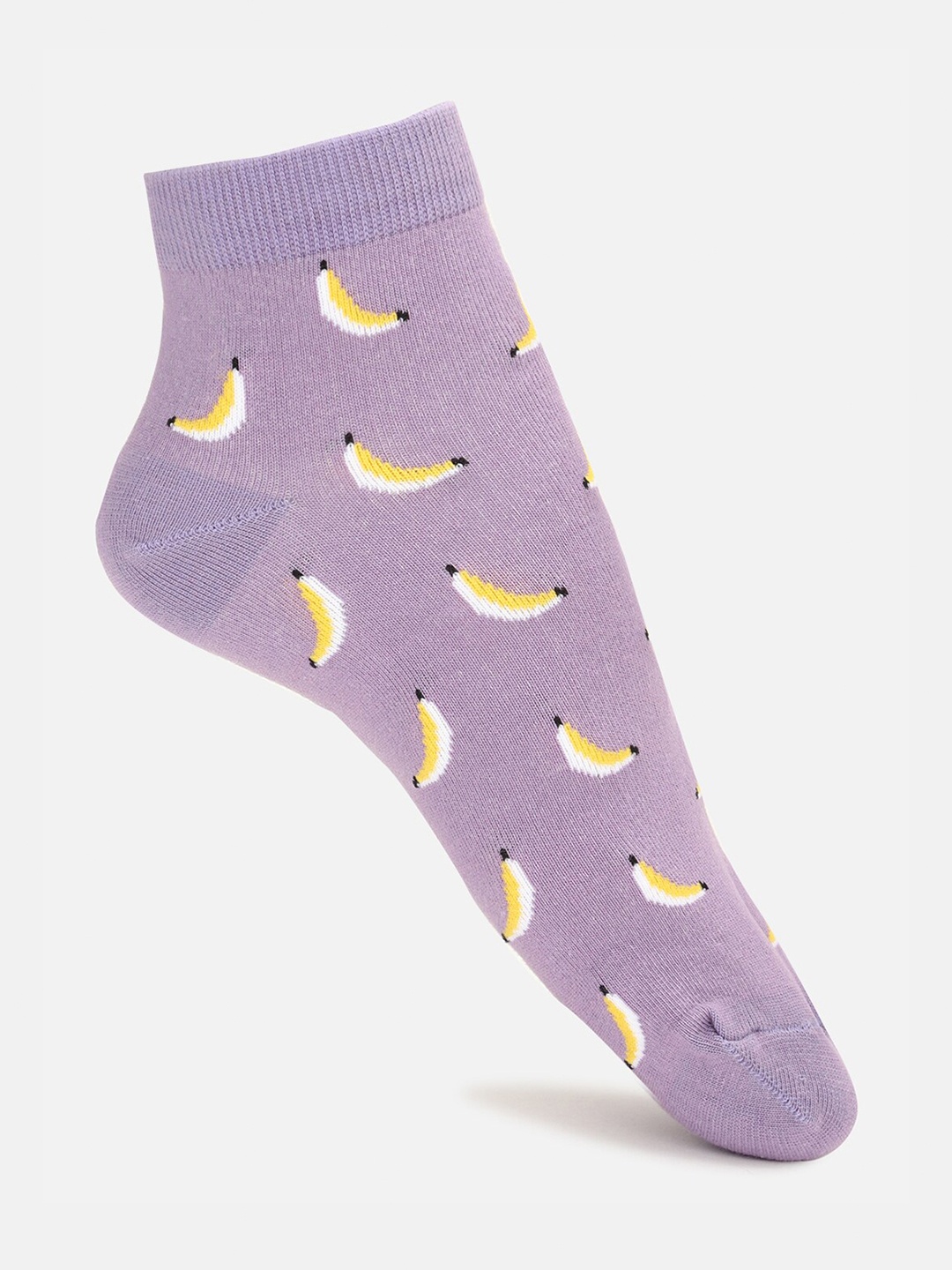 

FOREVER 21 Women Purple & Yellow Patterned Ankle-Length Socks