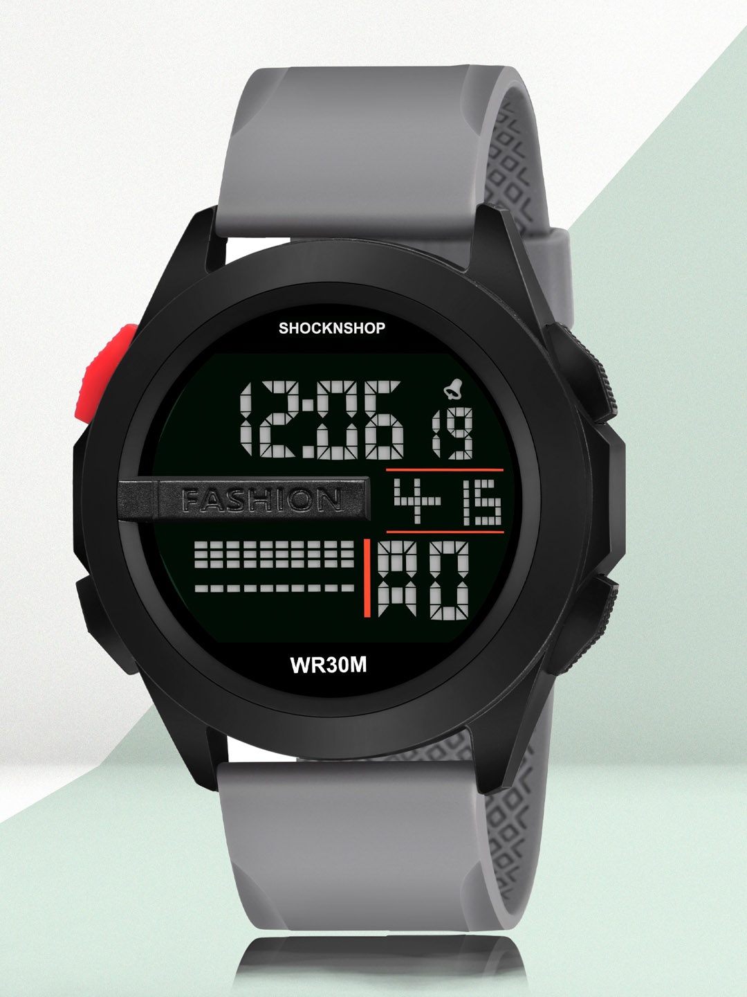 

Shocknshop Men Black Dial & Grey Bracelet Style Straps Digital Multi Function Watch Watch30Grey